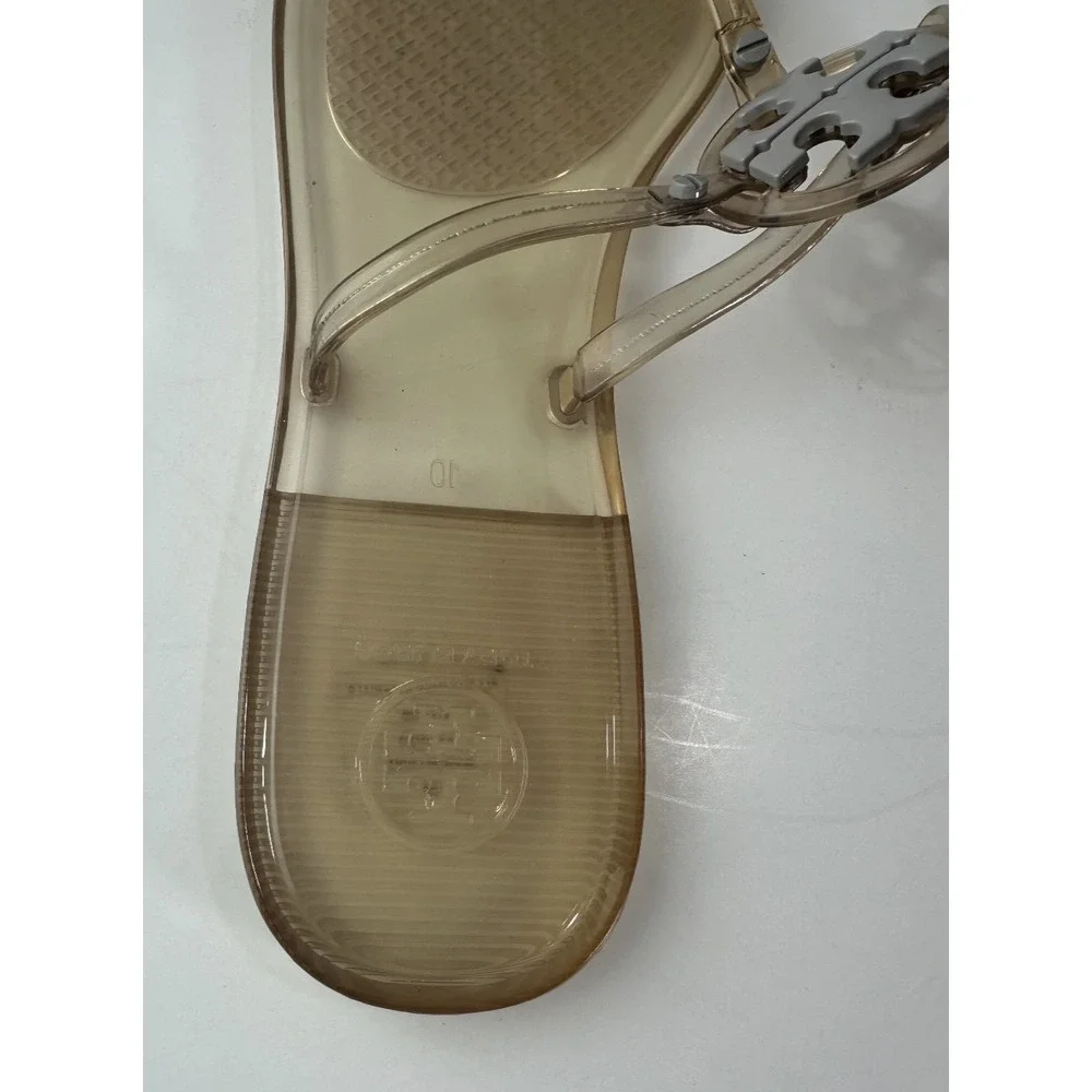 Tory Burch Mini Miller Jelly Thong Sandals Clear Flip Flops Womens Size 10M 10 - Picture 9 of 14